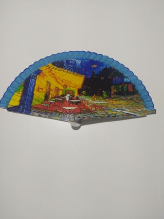 Abanico pintado: Noche calles verano