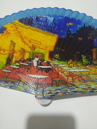 Abanico pintado: Noche calles verano