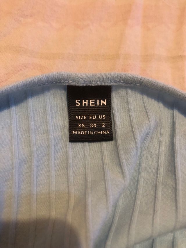 Top corto azul Shein - Tirantes