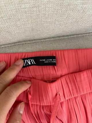 Shorts plisados Zara - coral