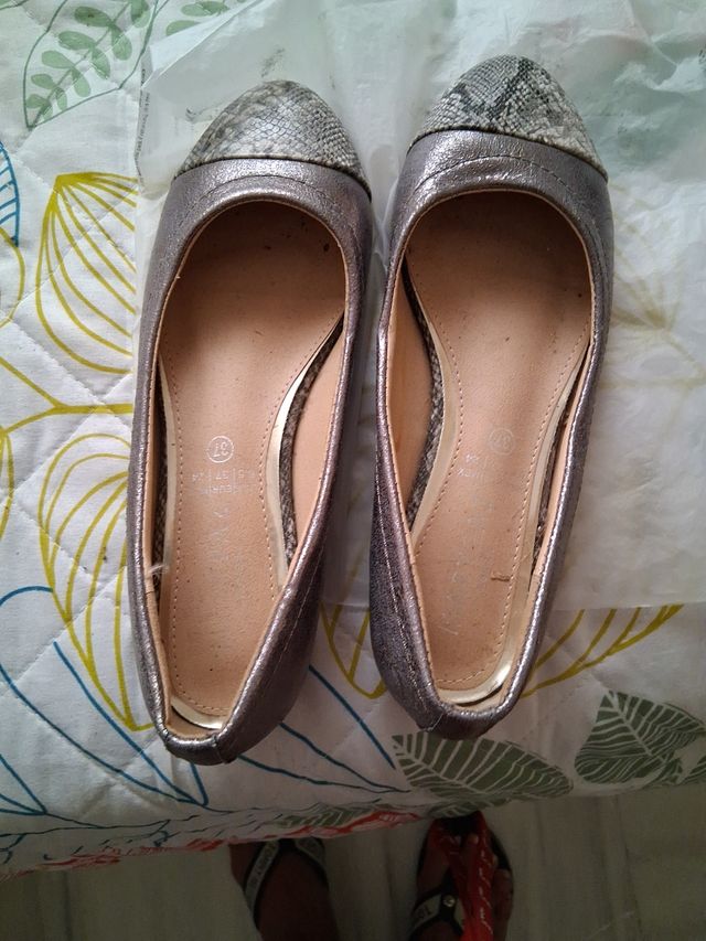 Zapatos planos plata