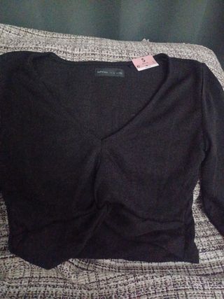 Top Lefties negro manga larga - talla S