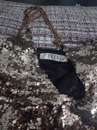 Top lentejuelas dorado fiesta