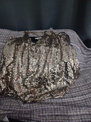 Top lentejuelas dorado fiesta