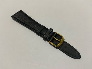 5 Ud - Correa reloj cuero negra 20mm