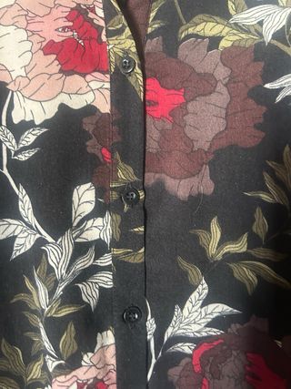 Vestido floral - Negro y Rojo