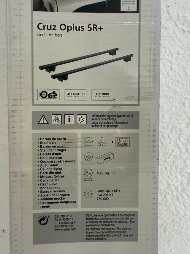 Barras portaequipajes Cruz Oplus SR+