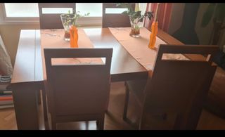 Mesa comedor 4 sillas madera