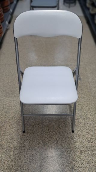 Silla Plegable con Asiento Acolchado Blanco o Gris