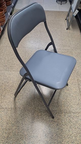 Silla Plegable con Asiento Acolchado Blanco o Gris