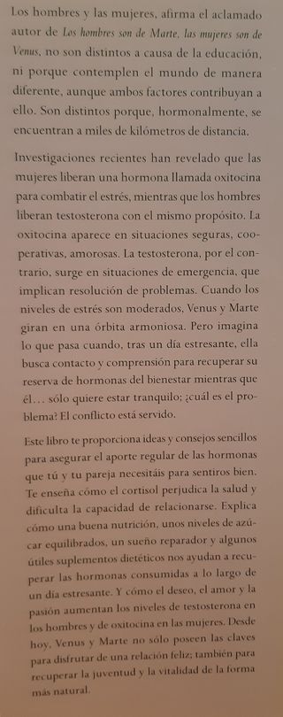 Libro autoayuda Venus al rojo vivo Marte bajo cero