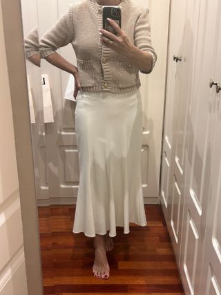 Falda midi Zara - blanca