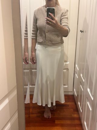 Falda midi Zara - blanca