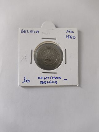Moneda 10 Centavos Bélgica 1862