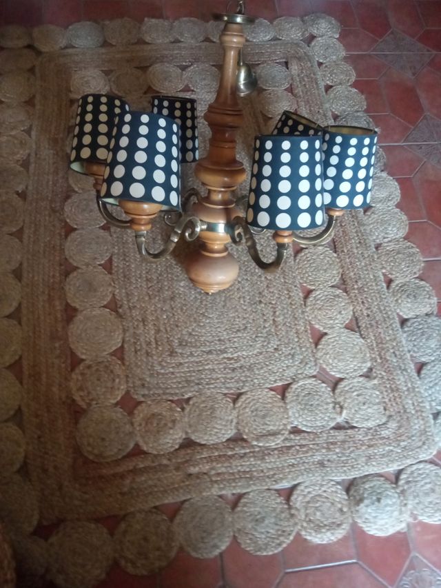 Lampada in legno e bronzo