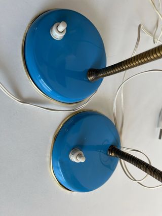 2 Lamparas flexo vintage azul