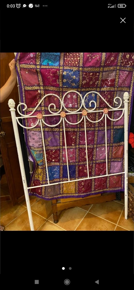 Testata bianca in ferro battuto