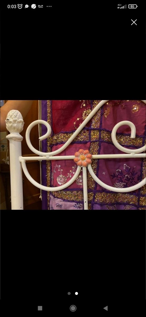 Testata bianca in ferro battuto