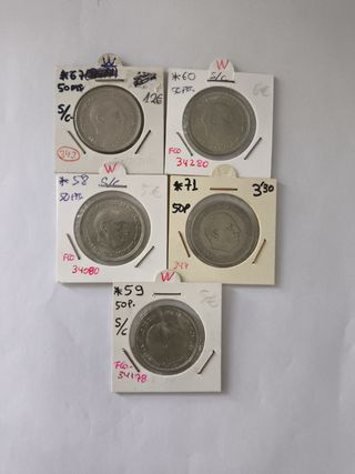 Monedas 50 pesetas Franco 
