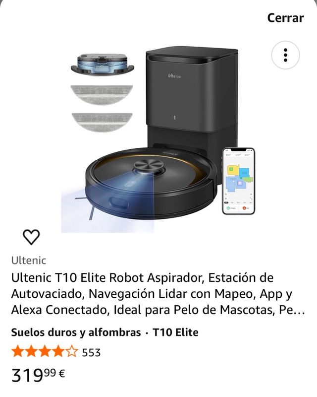 T10 Elite Robot Aspirador marca Ultenic