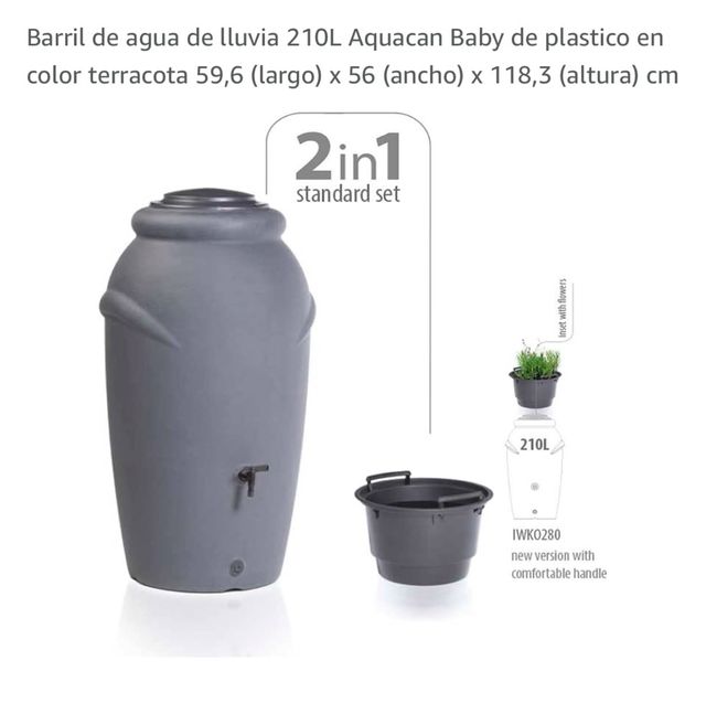 Barril para acumular agua lluvia 210L NUEVO