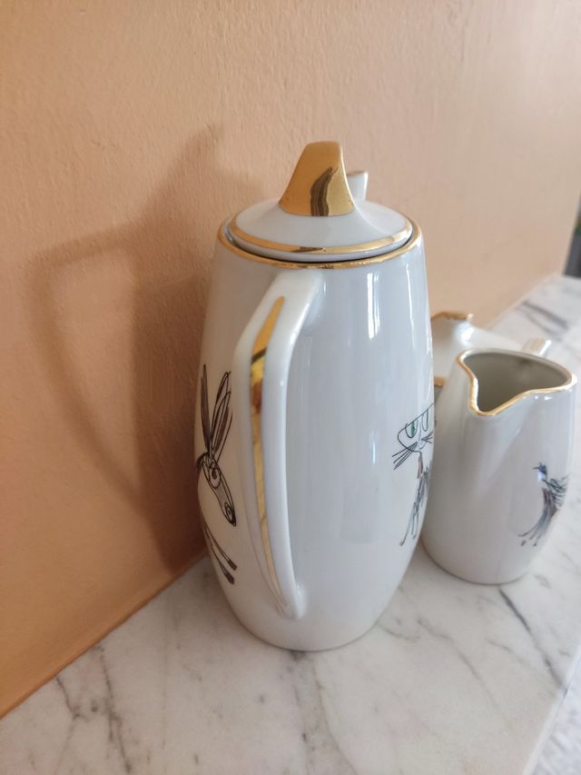 Juego té/café vintage animales