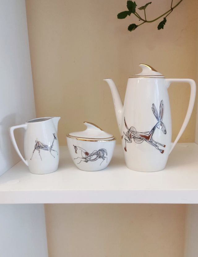 Juego té/café vintage animales