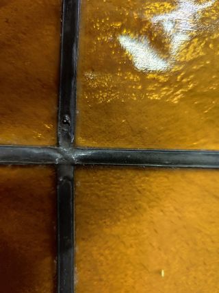 4 Vidrieras antiguas color ámbar