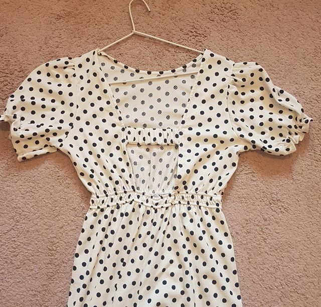 Mono Zara lunares blanco y negro