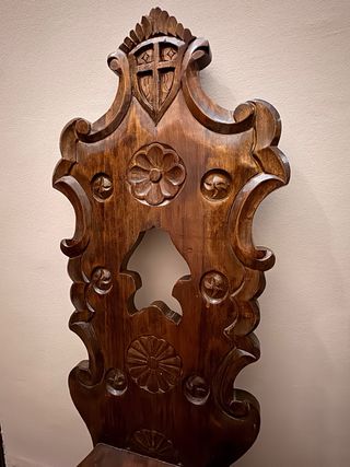 Sillas madera tallada - 2 uds