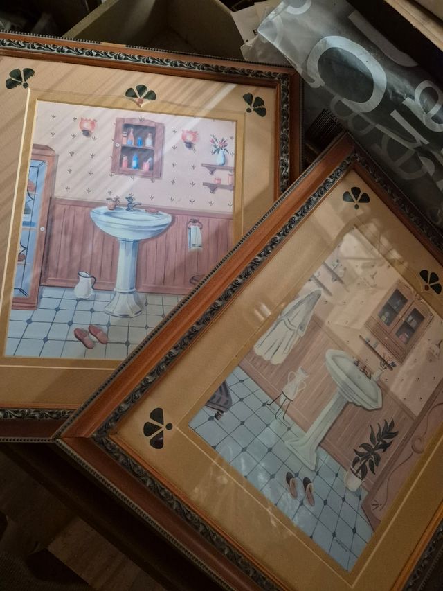 Cuadros vintage baño #retro