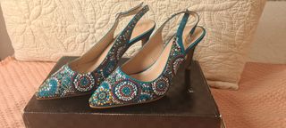 Zapatos tacón multicolor
