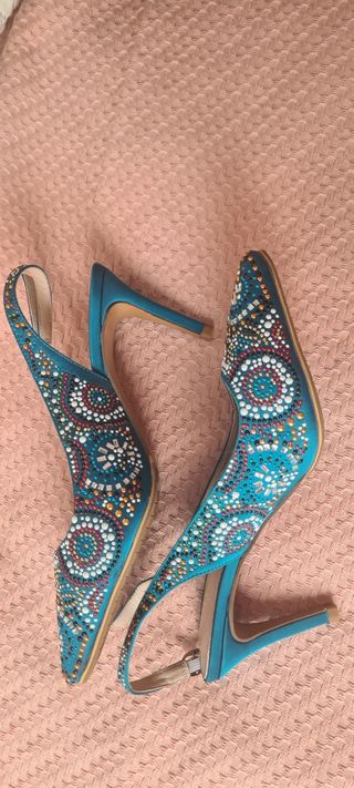Zapatos tacón multicolor