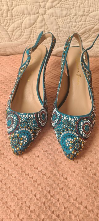 Zapatos tacón multicolor