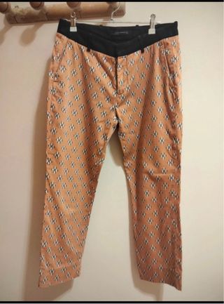 Pantalón Zara estampado naranja - M