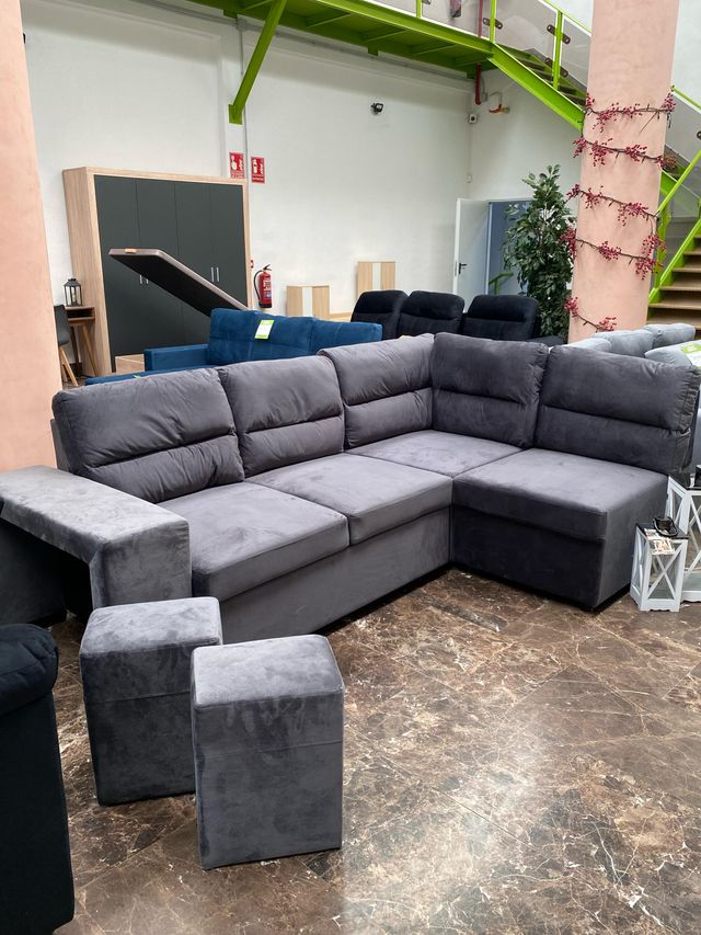 Sofá chaise longue gris