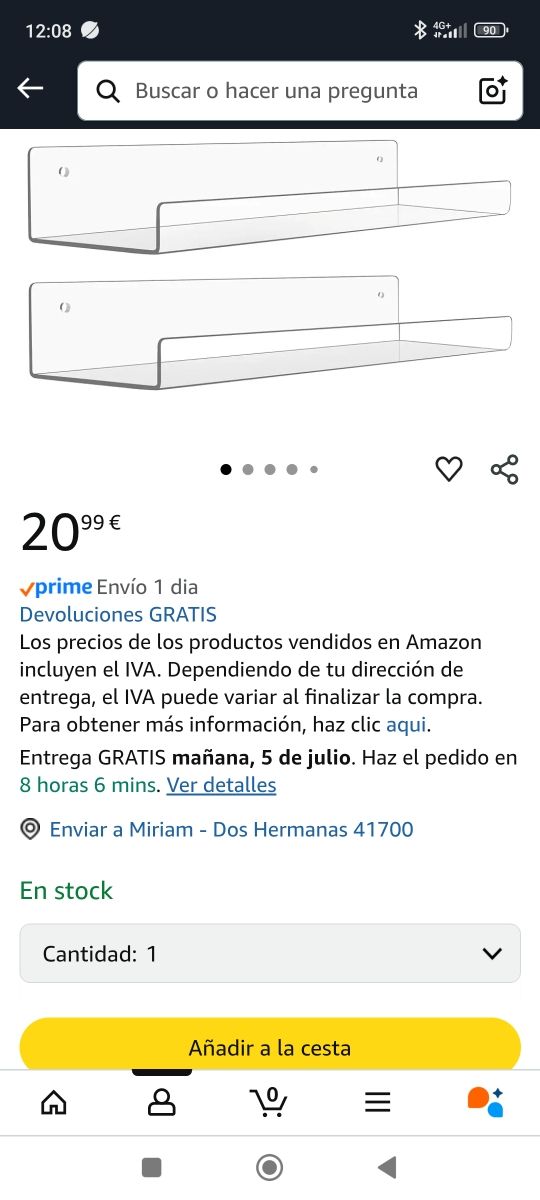 Estantes metacrilato - 2uds. transparentes