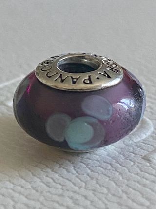 Charm Pandora ORIGINAL Murano Flor morado y azul