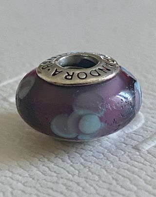 Charm Pandora ORIGINAL Murano Flor morado y azul