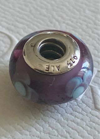 Charm Pandora ORIGINAL Murano Flor morado y azul