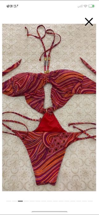 Costume intero Amir Slama rosso e rosa