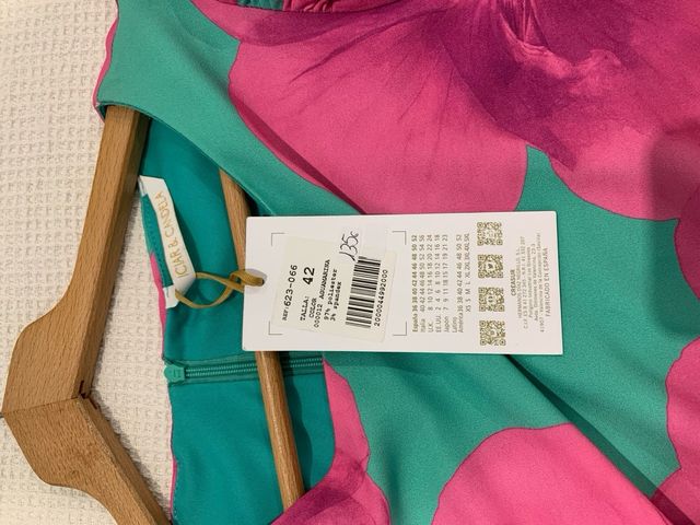 Vestido flores pop art - verde, rosa