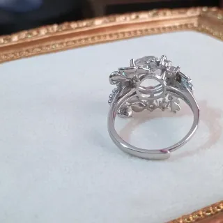 Anillo Cuarzo Blanco Plata