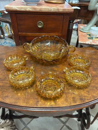 Conjunto frutero con cuencos cristal Murano