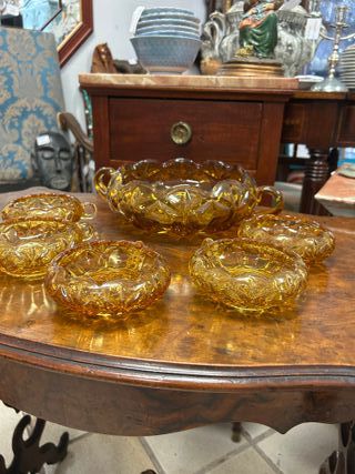 Conjunto frutero con cuencos cristal Murano