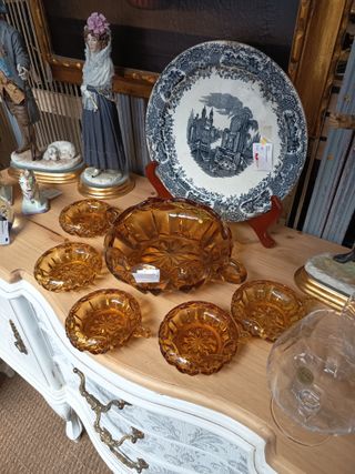 Conjunto frutero con cuencos cristal Murano