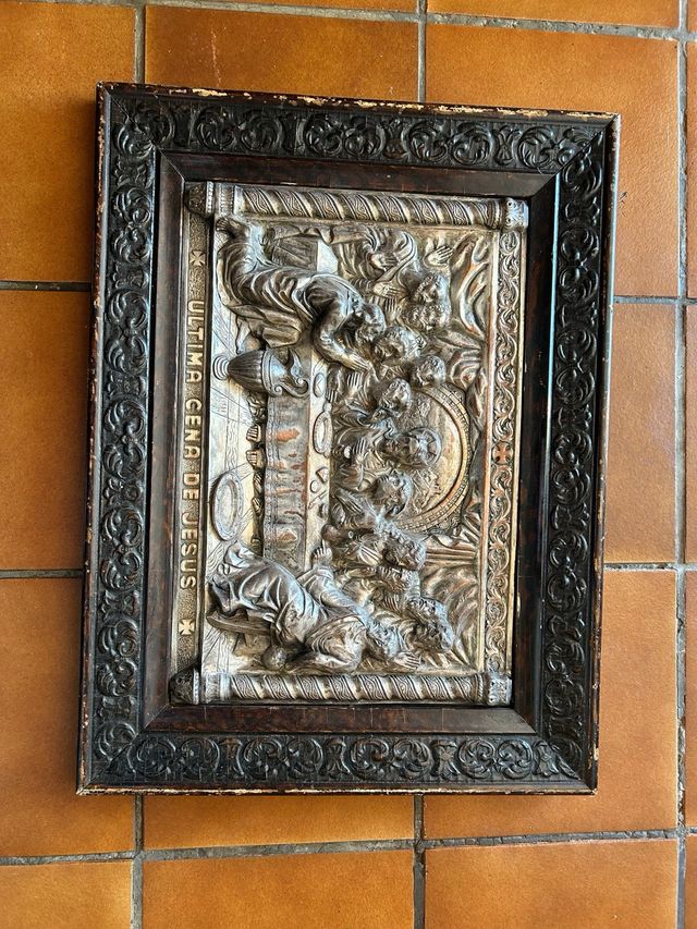 Cuadro Última Cena Jesús - Metal y Madera