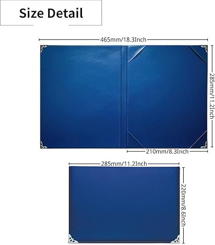 Portadiplomas azul marino - Piel sintética