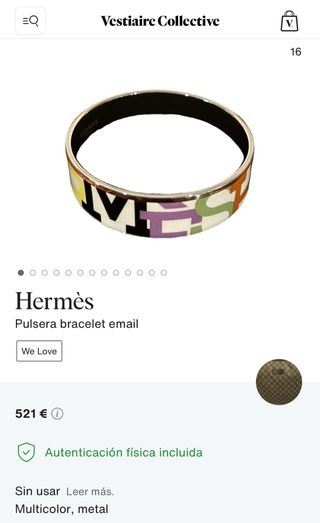 HERMES PULSERA VINTAGE EMAIL BRAZALETE MULTICOLOR 