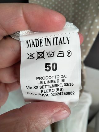 Vestito beige pois bianchi Made in Italy